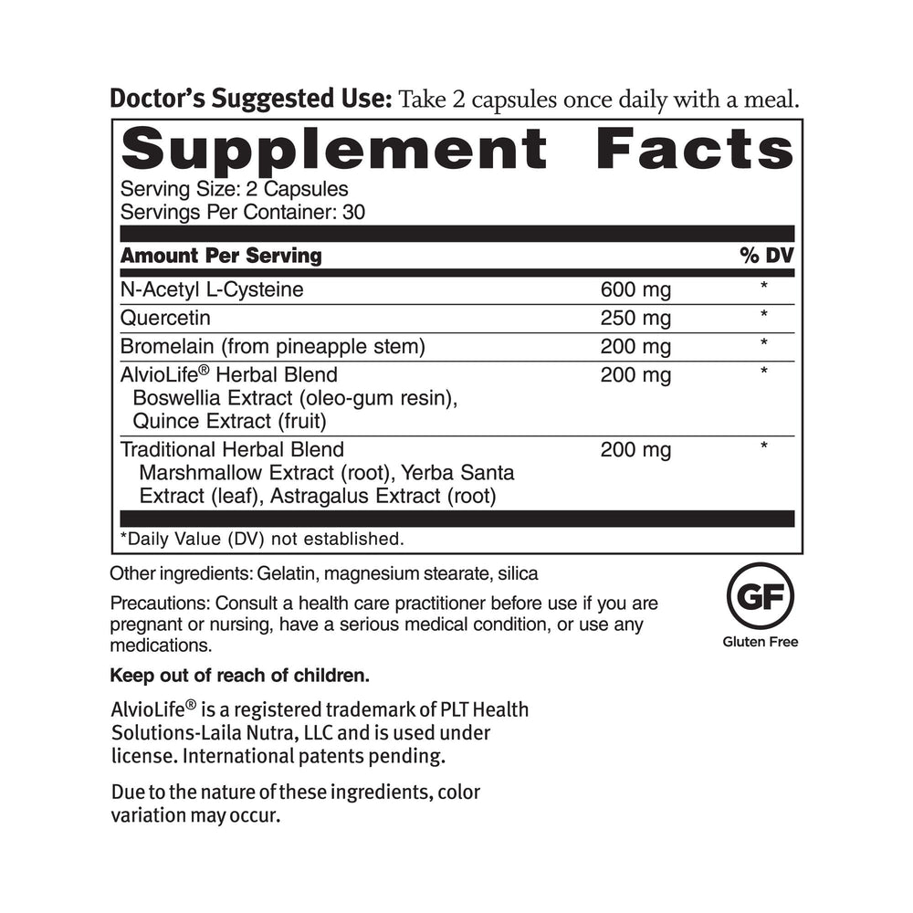 Label close-up on Dr. Sinatra Advanced Lung bottle showing ingredients and benefits.