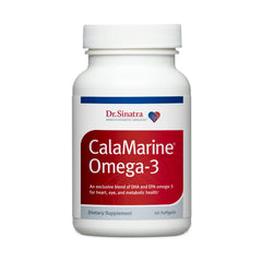Dr. Sinatra CalaMarine bottle front showing sustainable, heart-friendly omega-3 supplement.