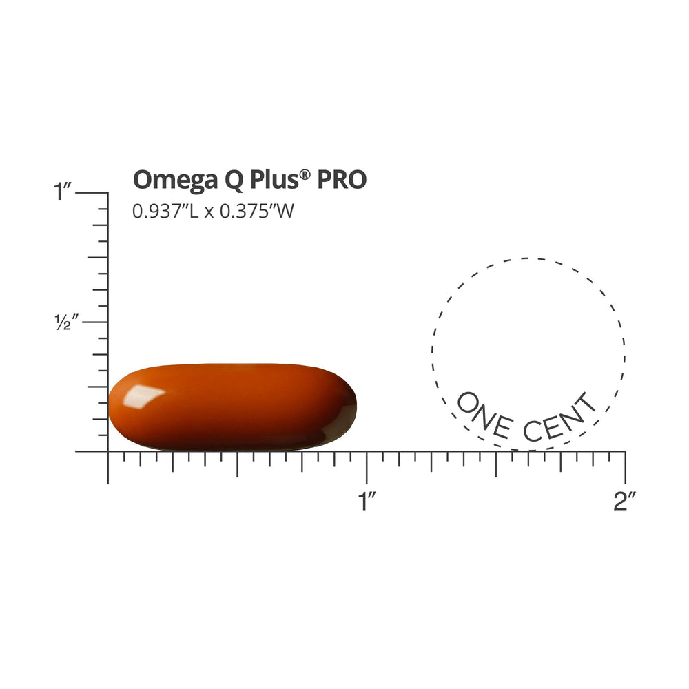 Close-up of Dr. Sinatra Omega Q Plus PRO capsules highlighting CoQ10 200 mg benefits.