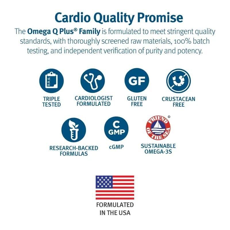 Dr. Sinatra Omega Q Plus PRO CalaMarine omega-3 DHA for heart and brain health.