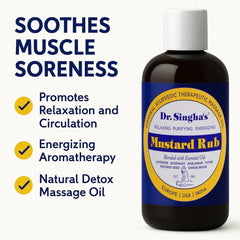 Hands applying Dr. Singha's Mustard Rub during a calming massage