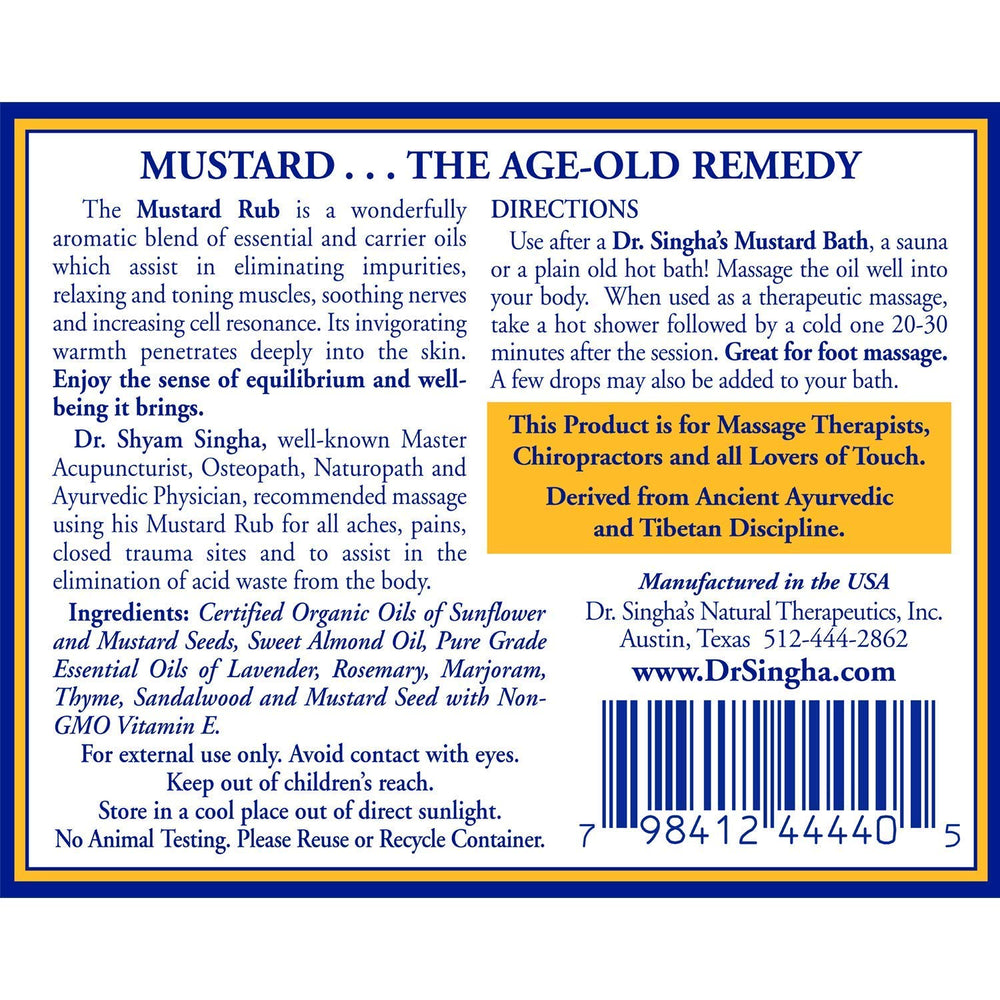 Relaxing spa-like scene with Dr. Singha's Mustard Rub