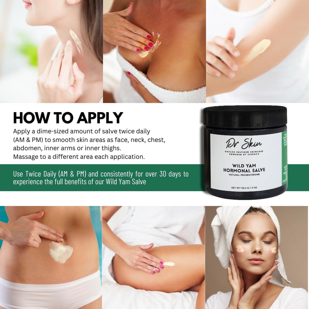 Dr Skin BEAUTY wild yam cream applied during daily skincare routine.