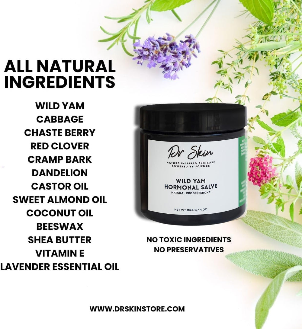 Dr Skin BEAUTY wild yam cream packaging highlights natural, cruelty-free design.