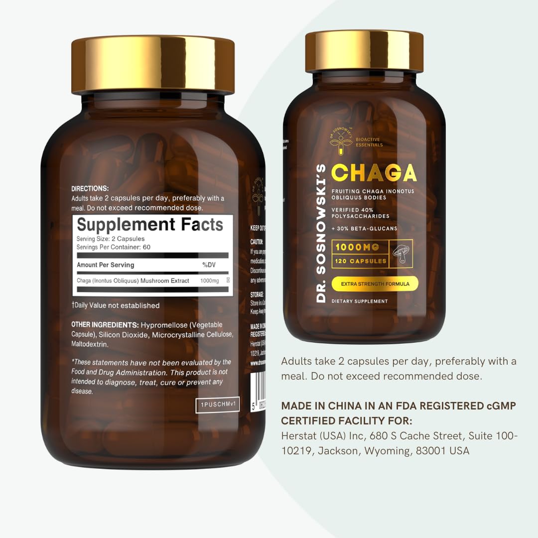 Natural setting image featuring Dr Sosnowski's BioActive Chaga in nature