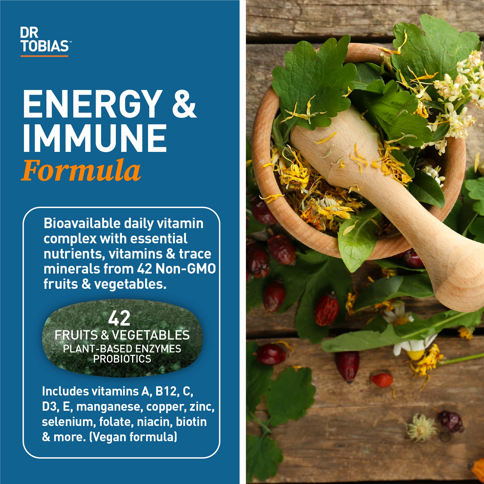 Dr. Tobias Multivitamin bottle nutrition facts for informed daily use