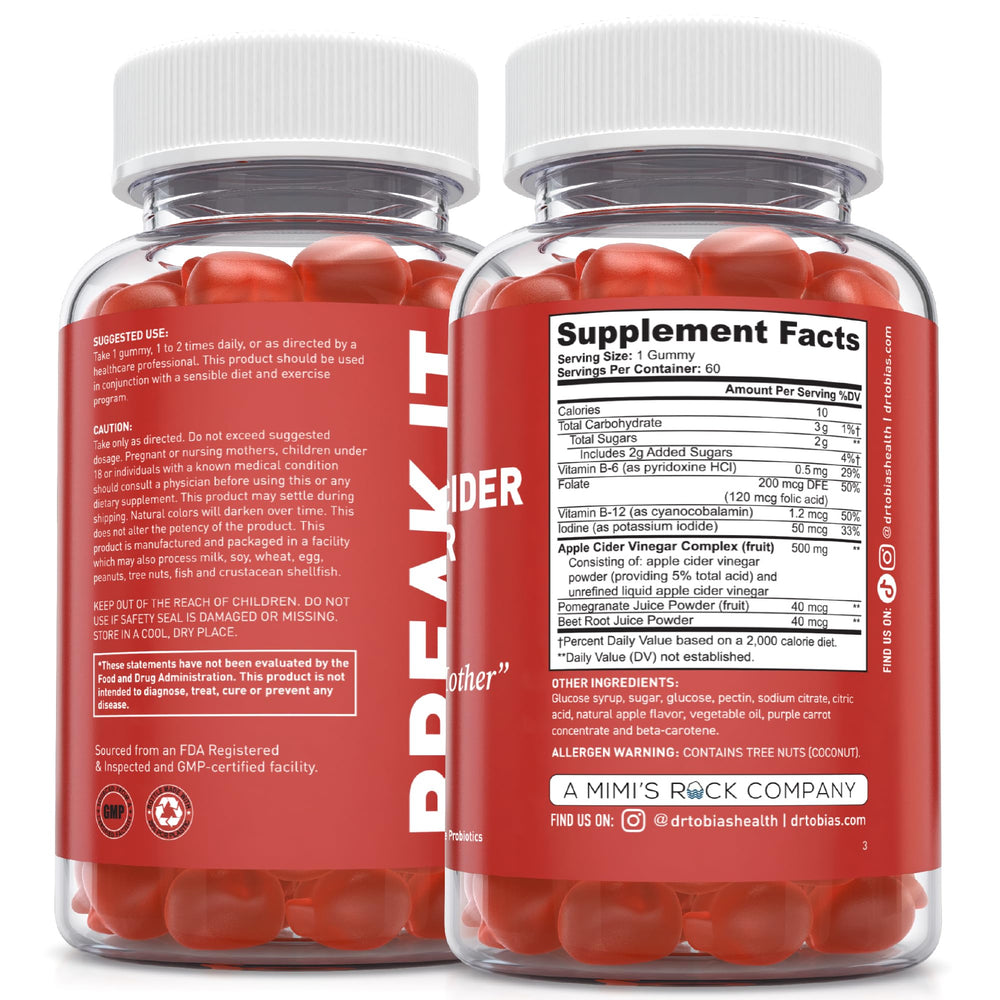Dr. Tobias Apple Cider Vinegar Gummies serving idea for daily routine.