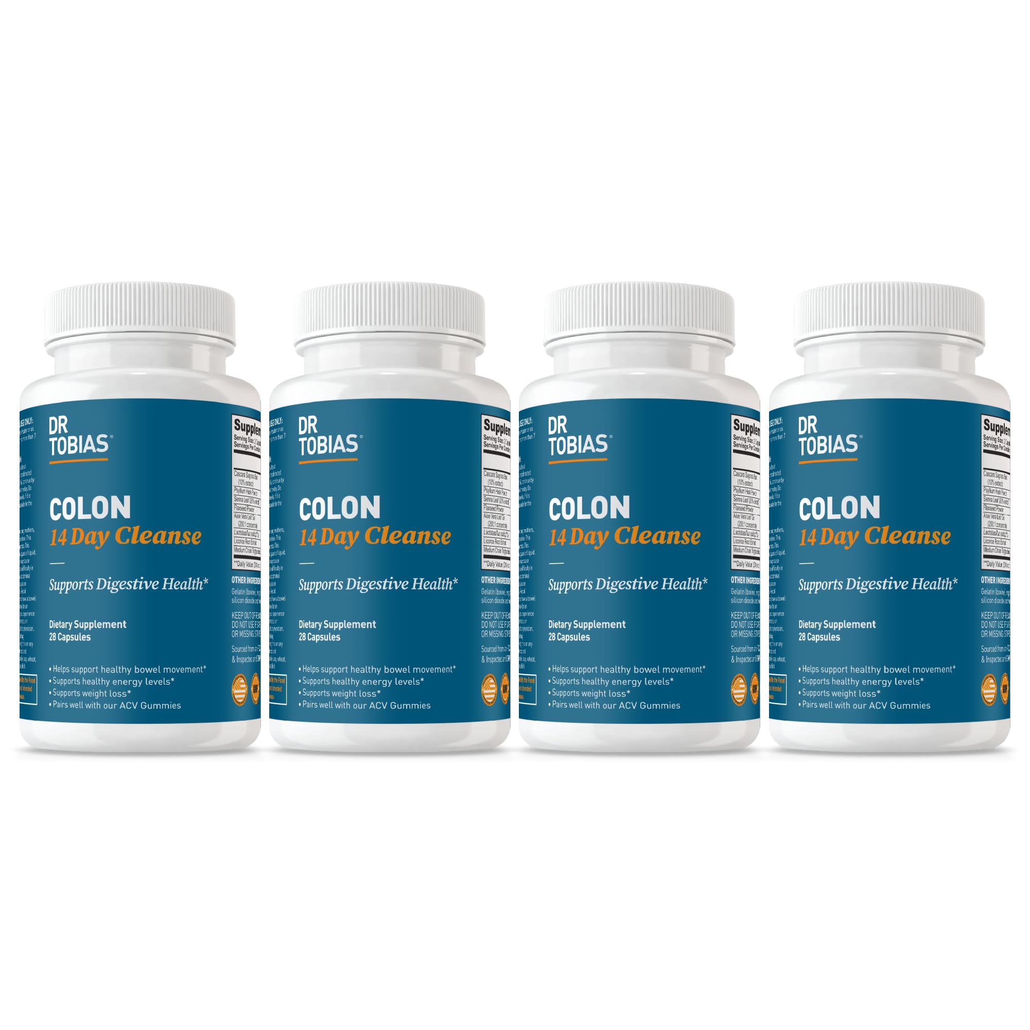 Dr. Tobias Colon Cleanse bottle front view supports digestive health.