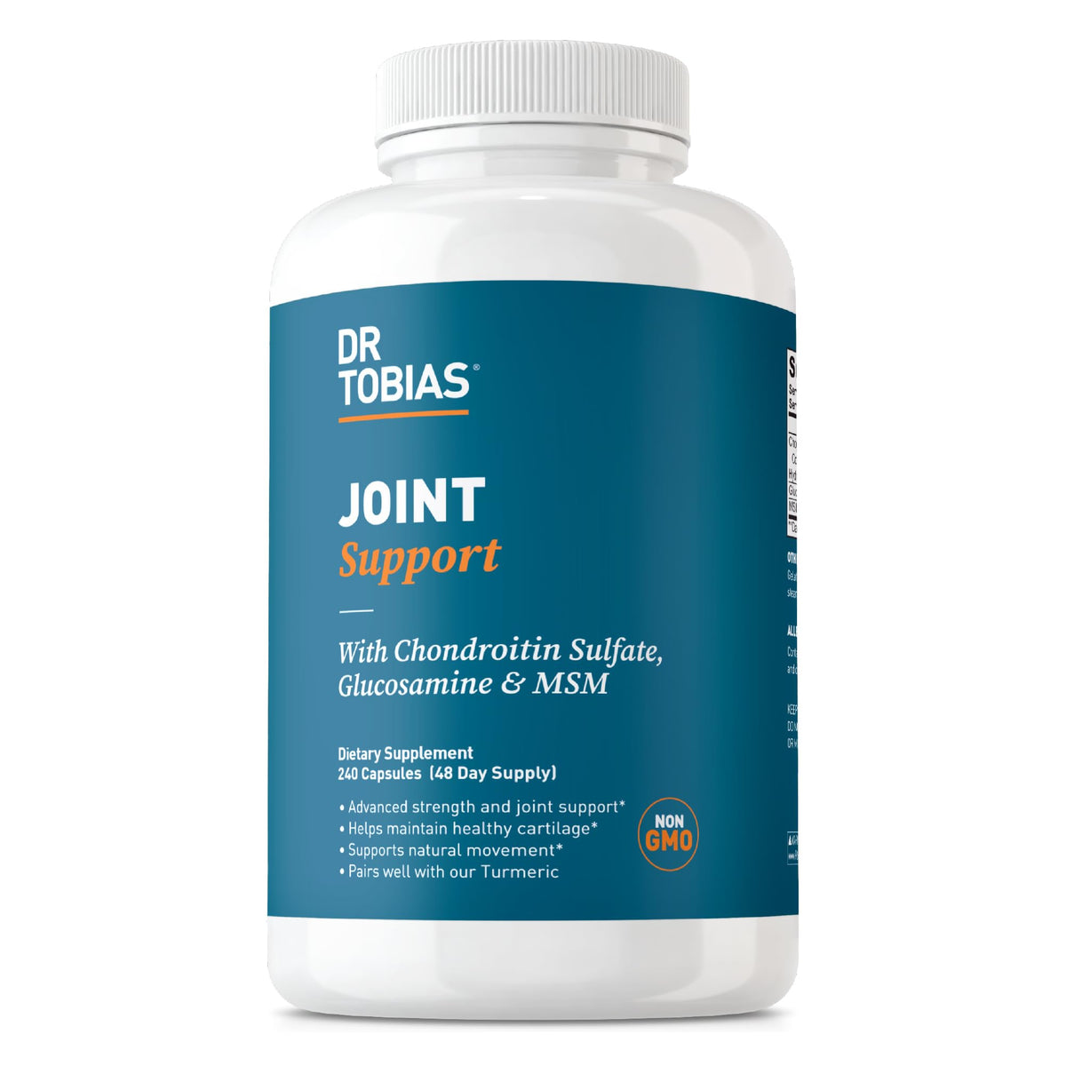 Dr. Tobias Joint Support bottle front for daily joint flexibility.