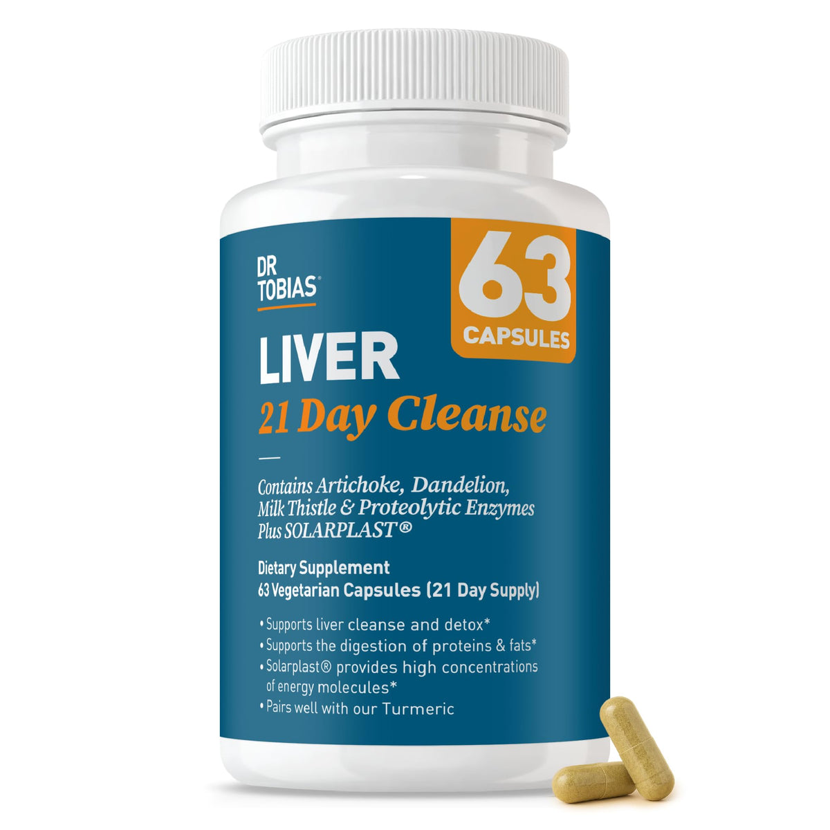 Dr. Tobias Liver 21 Day Cleanse bottle front for a holistic liver support routine