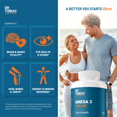 Enteric-coated softgels from Dr. Tobias Omega3 for easy swallowing