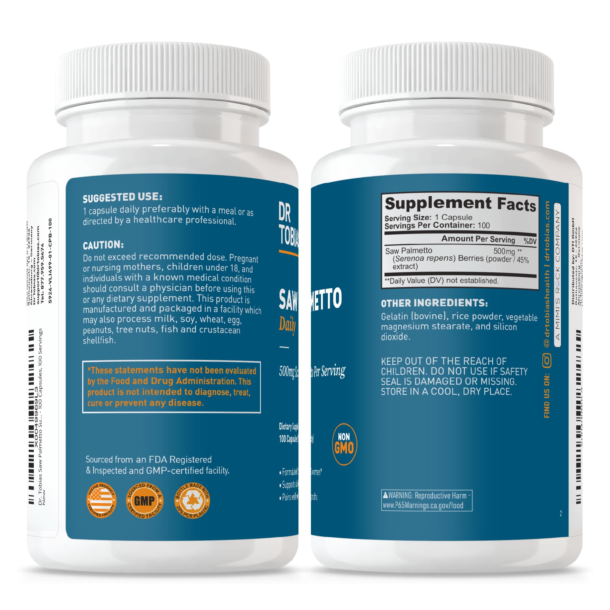Dr. Tobias Saw Palmetto prostate health graphic signaling broad wellness potential.