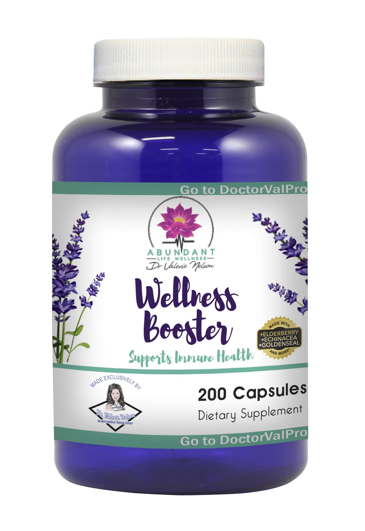 Dr. Valerie Nelson Wellness Booster cap closeup for easy daily intake.