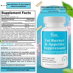 DR VITAMIN SOLUTIONS fat burner capsules closeup for steady daily intake.
