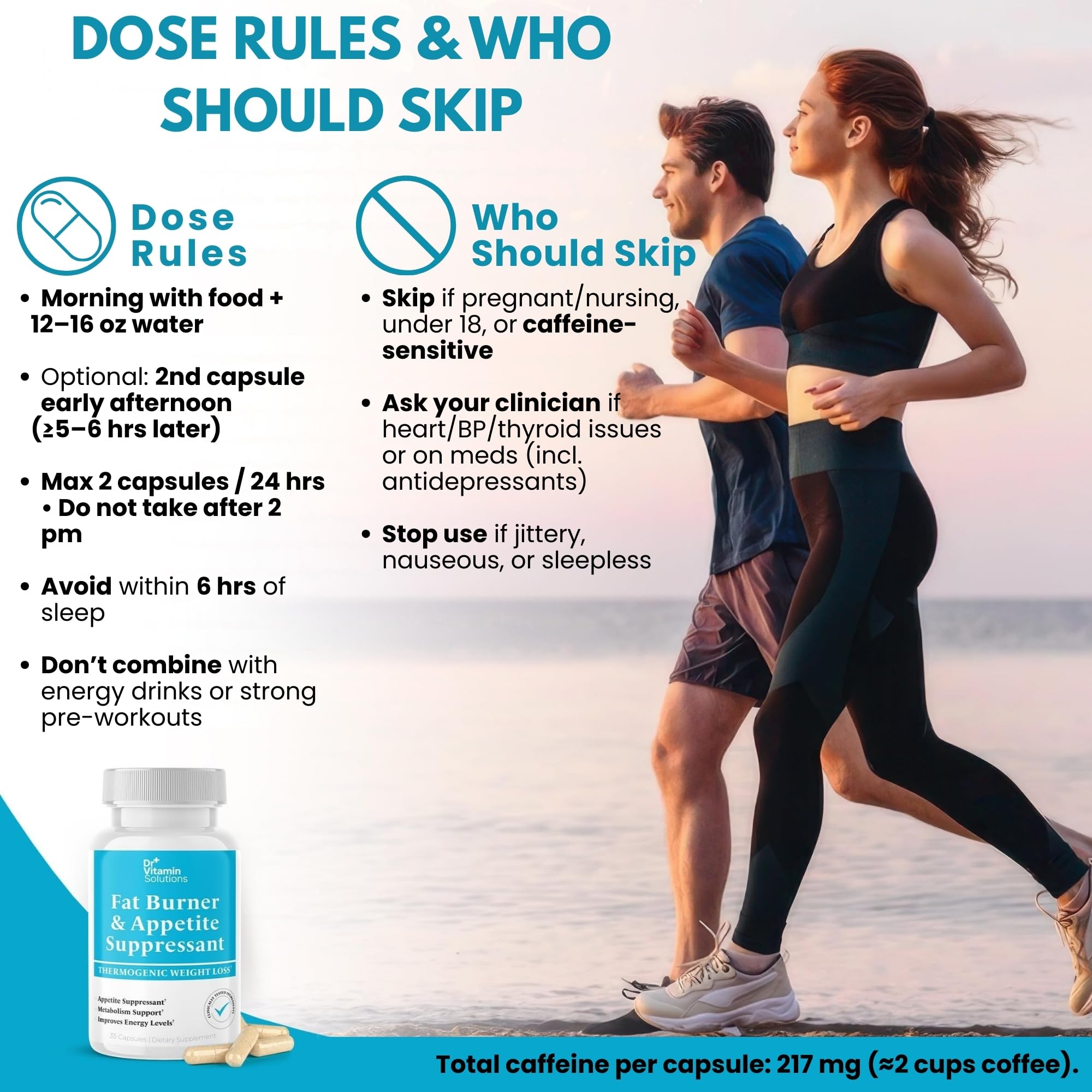 DR VITAMIN SOLUTIONS fat burner scene suggesting a gym ready routine.