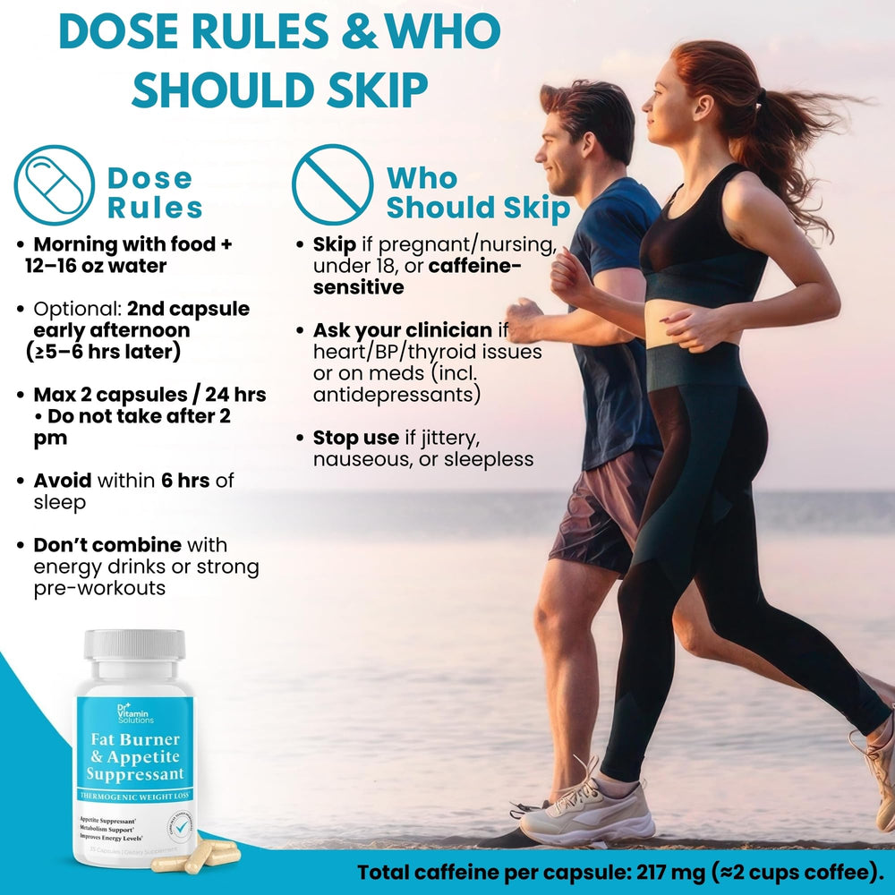 DR VITAMIN SOLUTIONS fat burner scene suggesting a gym ready routine.