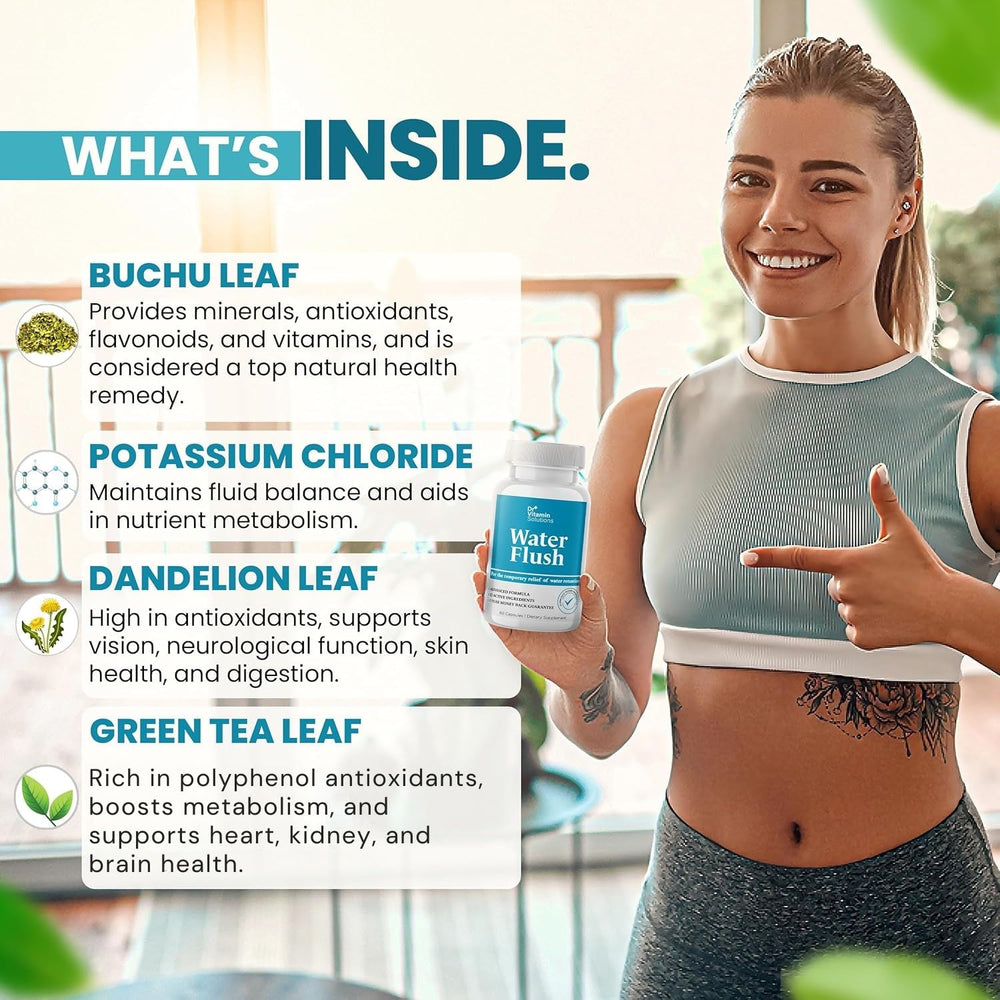 DR VITAMIN SOLUTIONS ingredients list label highlighting green tea and cranberry