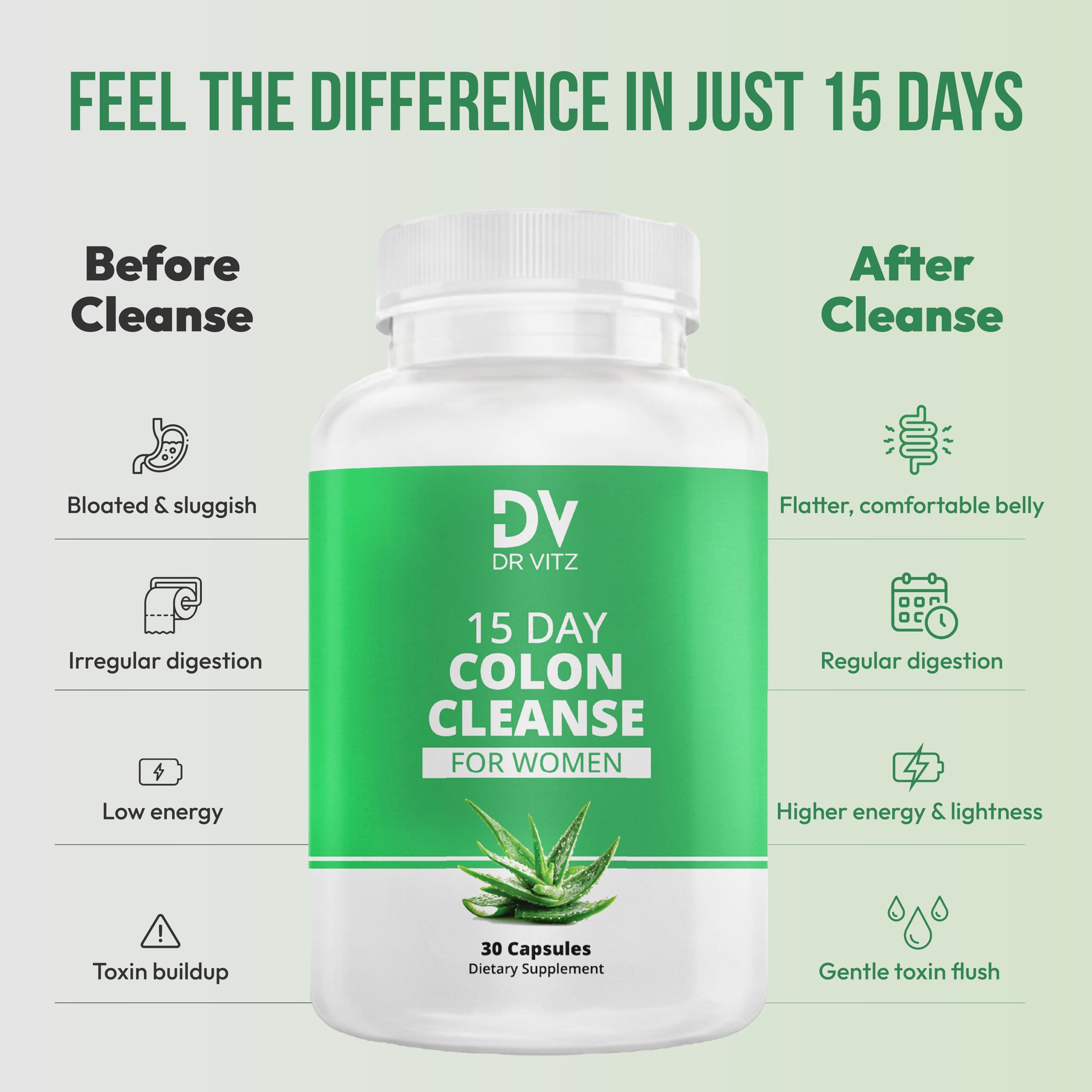 Dr Vitz herbal blend probiotics fiber for digestive balance.
