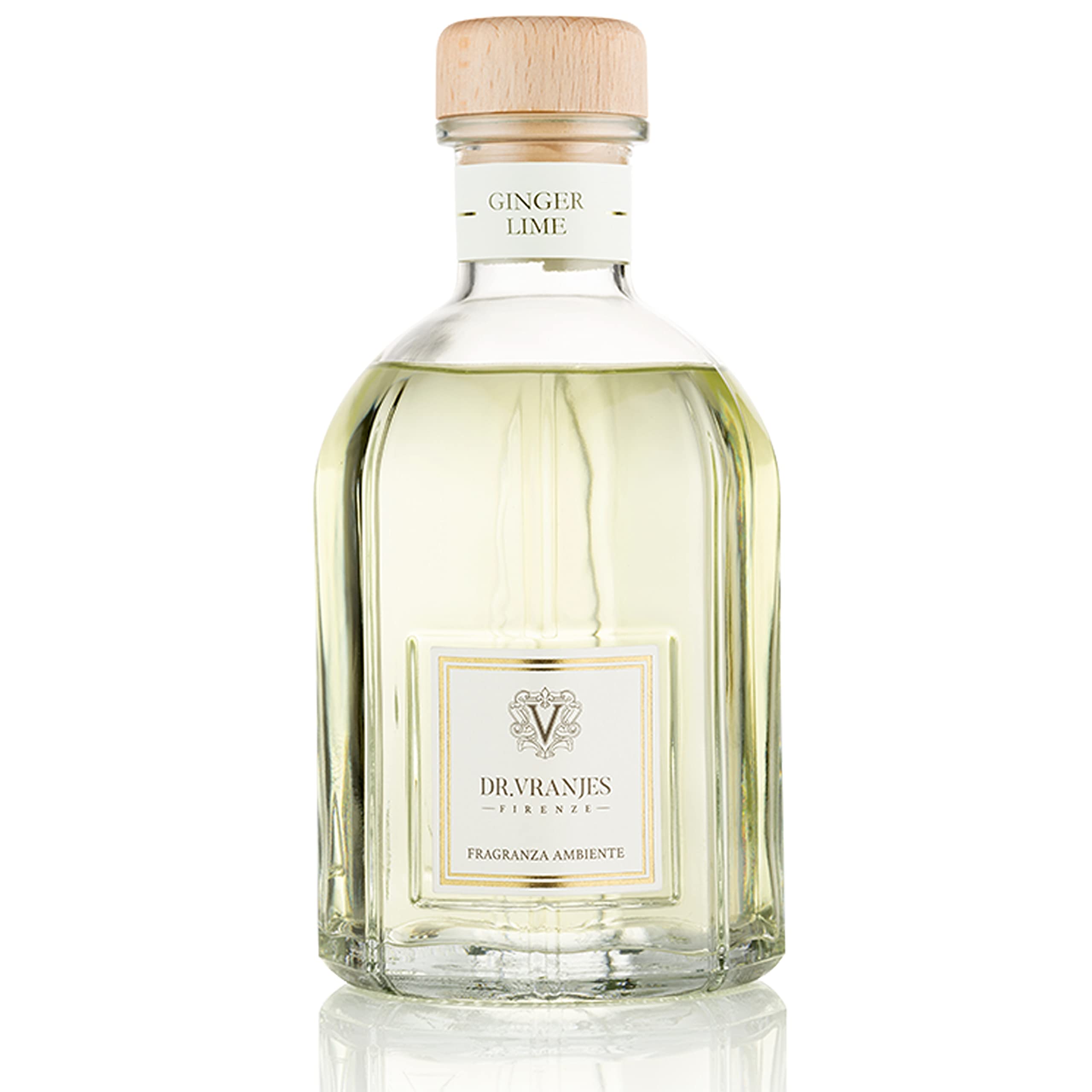 Dr. Vranjes Ginger and Lime crystal diffuser bottle releasing a balanced aroma for spaces.