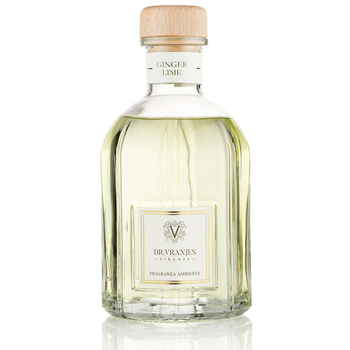 Dr. Vranjes Ginger and Lime crystal diffuser bottle releasing a balanced aroma for spaces.