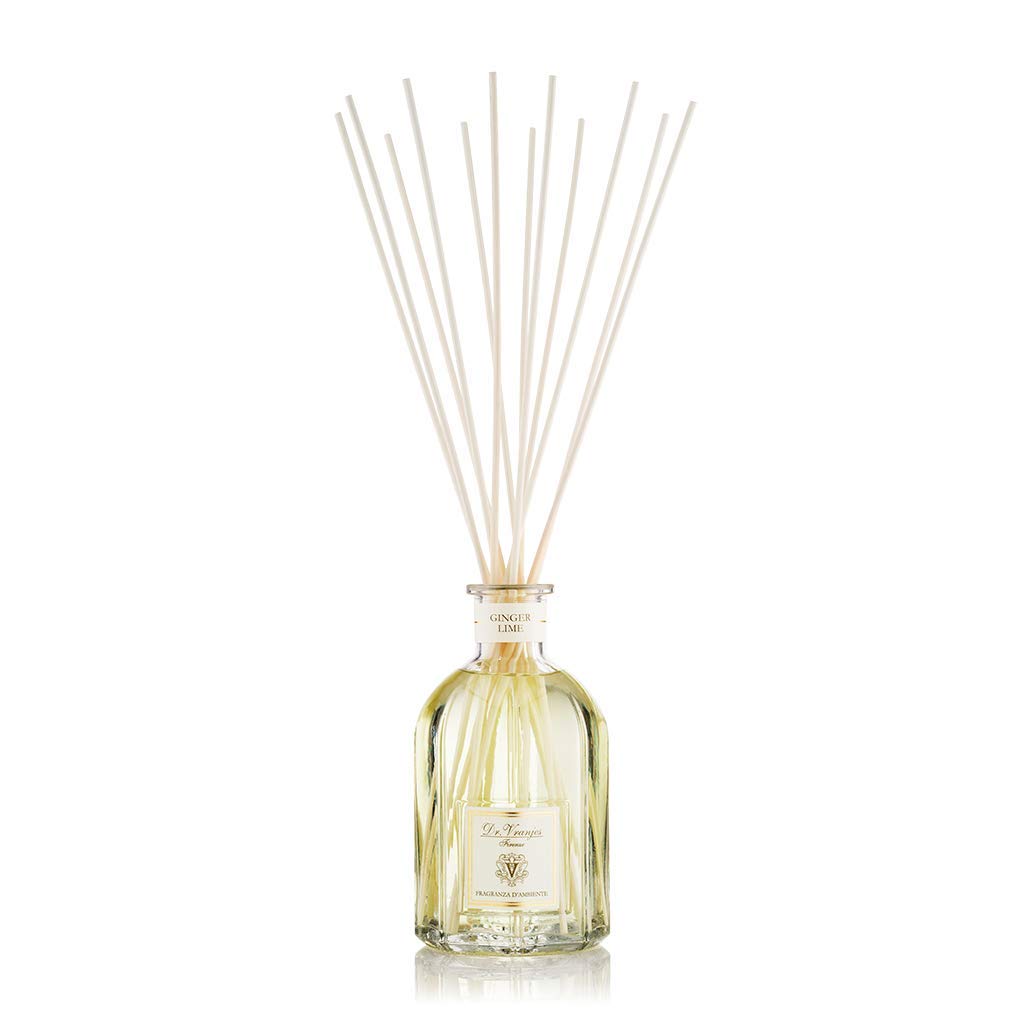 Close-up of Dr Vranjes Ginger Lime label highlighting premium craftsmanship and fragrance.