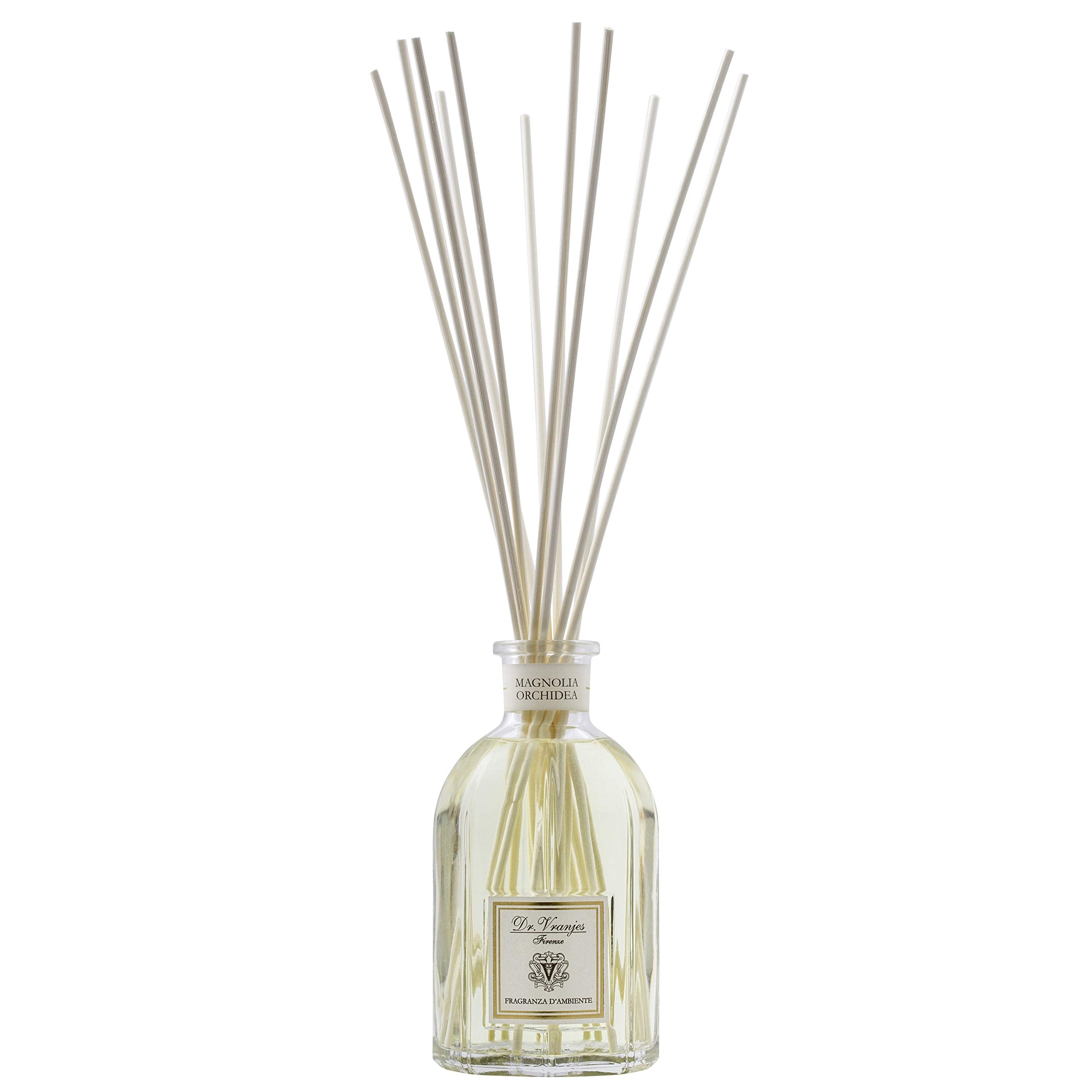 Dr. Vranjes Magnolia Orchidea diffuser setup releasing a delicate fragrance in a bedroom.