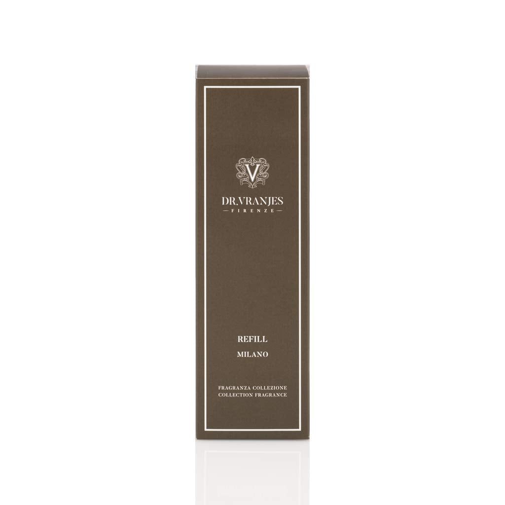 Dr. Vranjes Milano diffuser refill bottle pour shows easy refresh of fragrance.