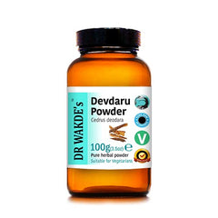 DR WAKDE'S Devdaru powder bottle shows pure, fine texture for daily use