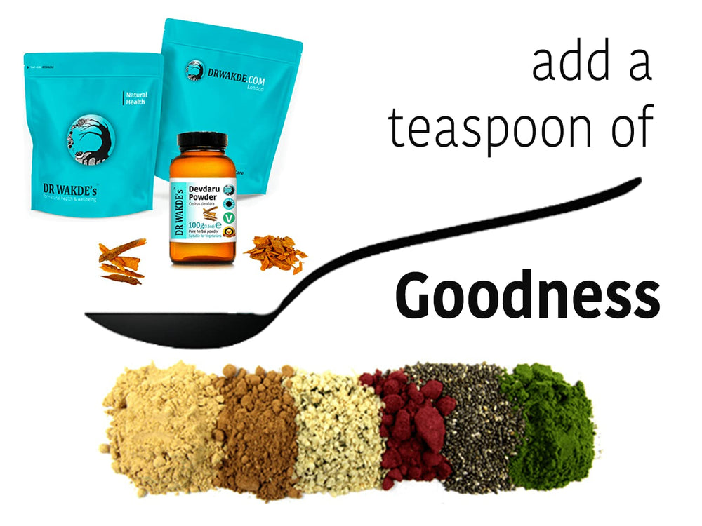 DR WAKDE'S Devdaru powder packaging in kitchen for easy use