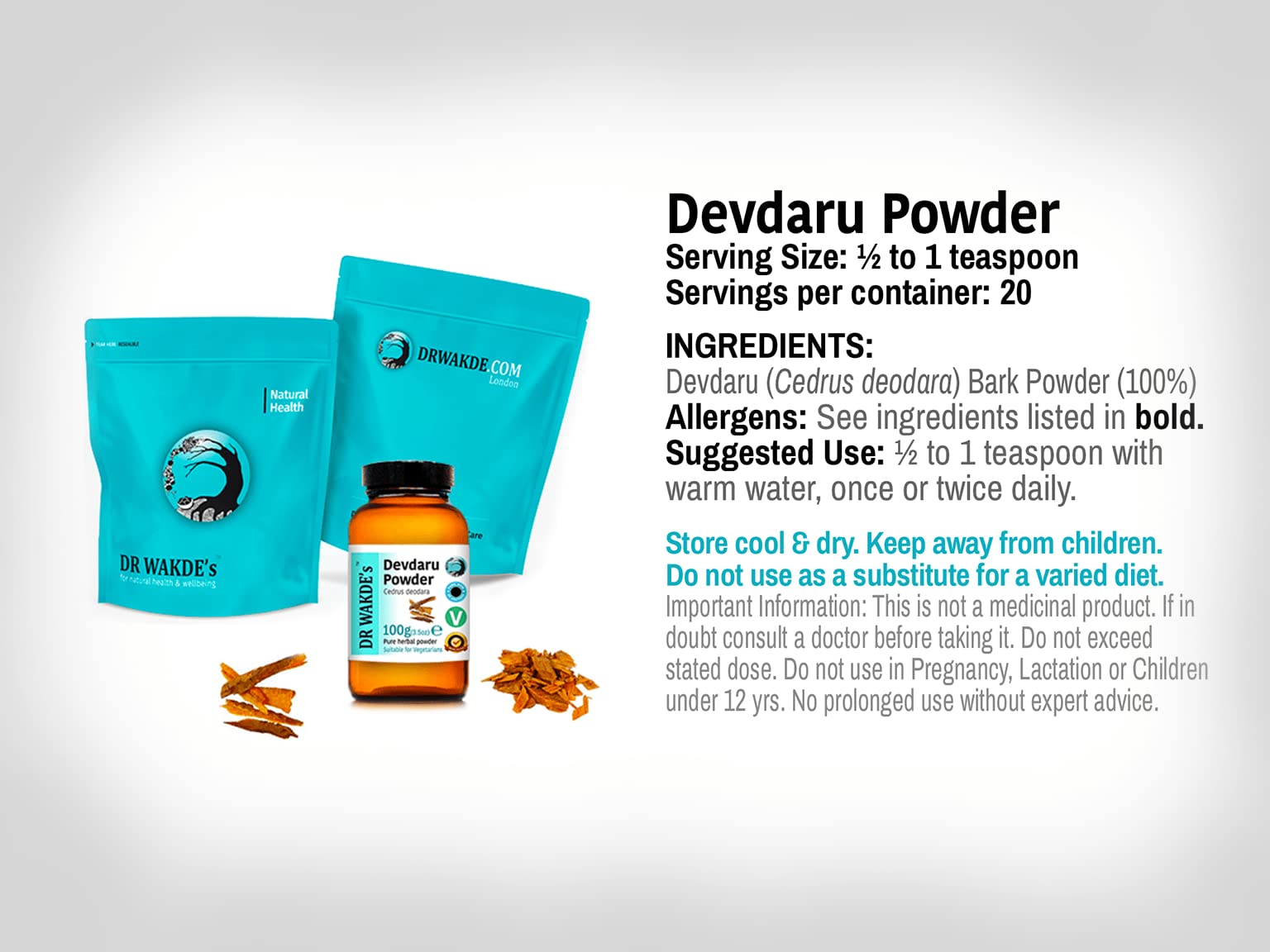 DR WAKDE'S Devdaru powder scoop ready for daily routines
