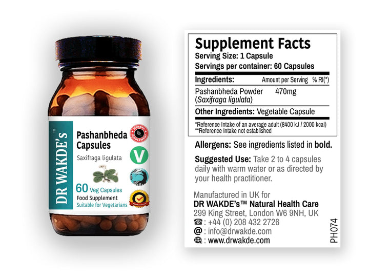 Capsules from DR WAKDE'S Pashanbheda poured into tea releasing herbal aroma.