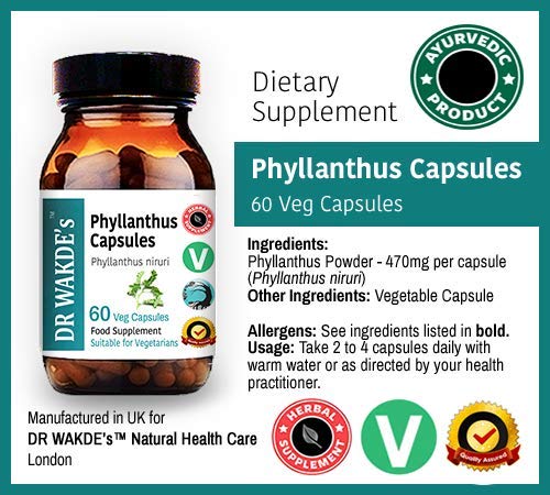 DR WAKDE'S Phyllanthus leaves and capsules image signals 100% herbal blend for daily wellness.