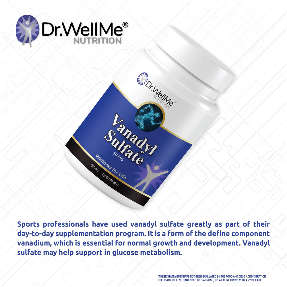 Pouring Dr WellMe Vanadyl Sulfate bottle for convenient daily intake