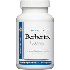 Dr. Whitaker Berberine bottle showing 1,500 mg daily dosage for lipid balance potential