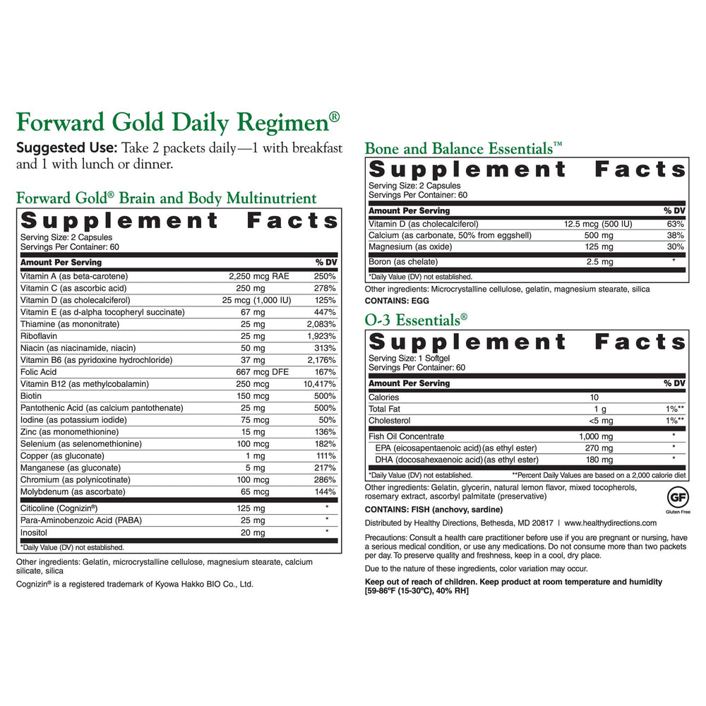 DR.WHITAKER Forward Gold daily packets simplify nutrient timing during busy mornings.