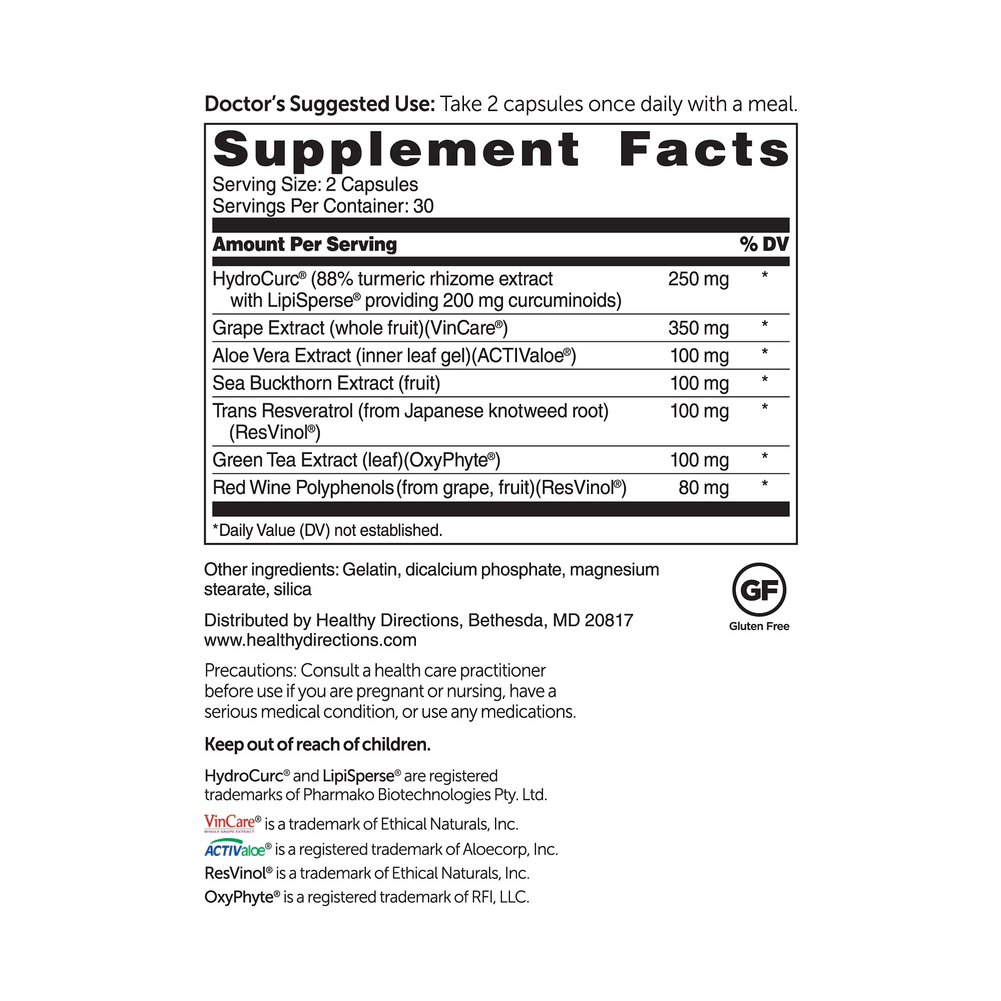 DR.WHITAKER Triveratrol Gold capsules shown for daily antioxidant and aging support.