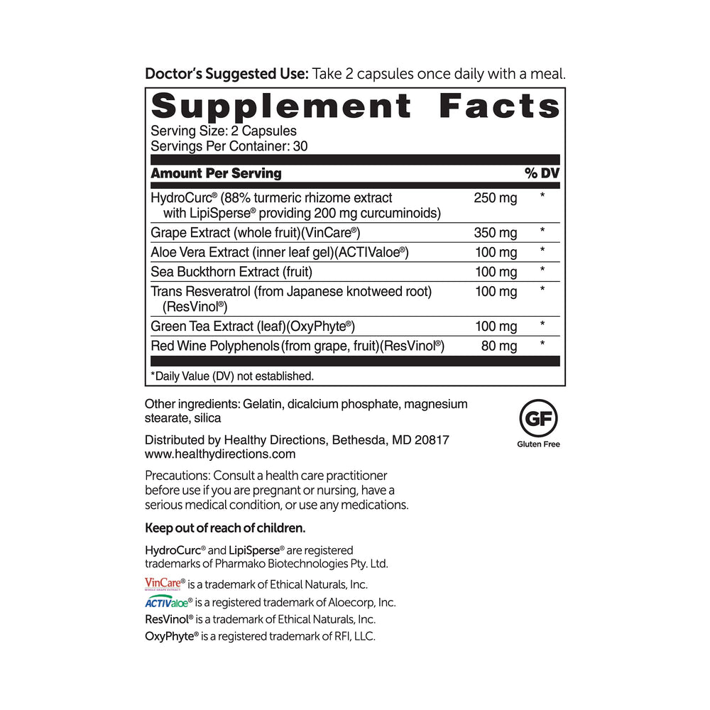 DR.WHITAKER Triveratrol Gold capsules shown for daily antioxidant and aging support.