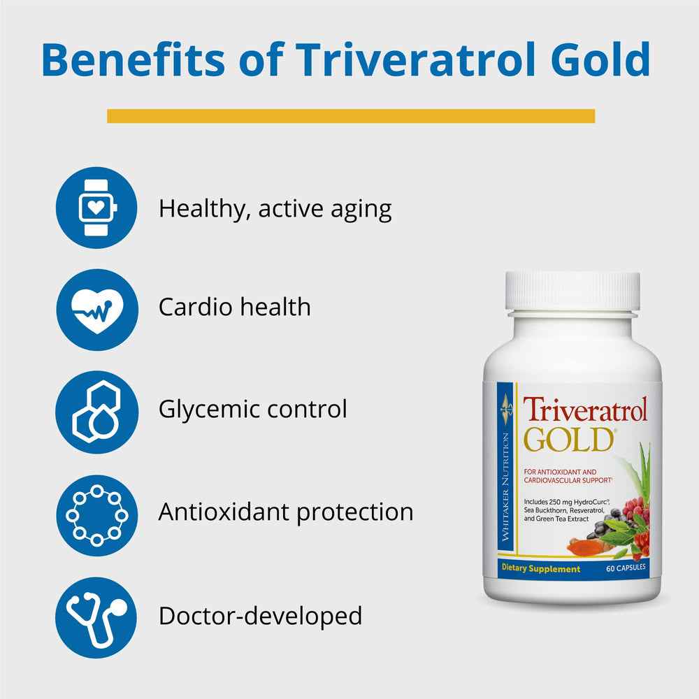 DR.WHITAKER Triveratrol Gold grape extract, promoting HDL and antioxidant defense.