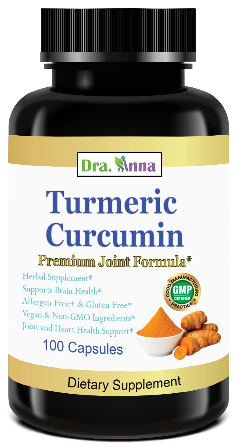 DRA. ANNA Turmeric Curcumin 900 mg bottle front—antioxidant support for daily wellness