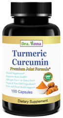 DRA. ANNA Turmeric Curcumin 900 mg bottle front—antioxidant support for daily wellness