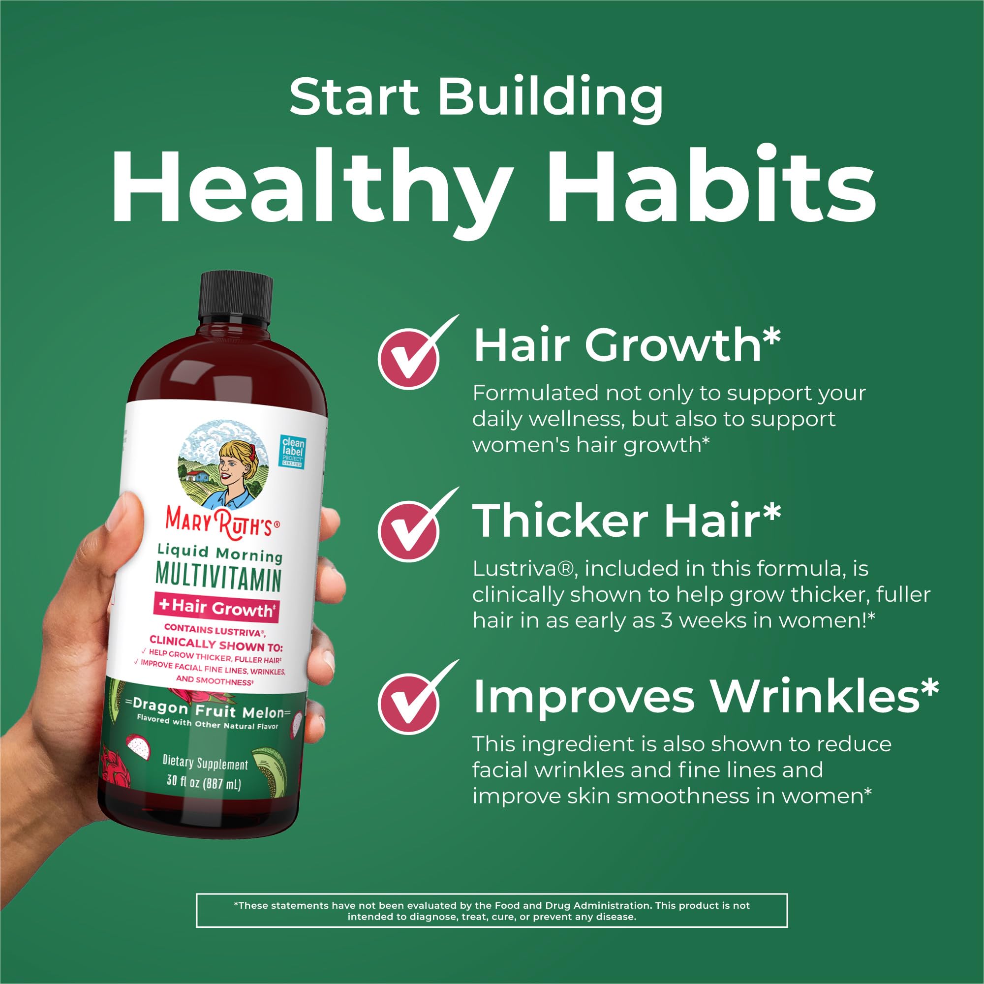 Dragon fruit melon flavor MaryRuth's liquid highlights refreshing wellness ritual.