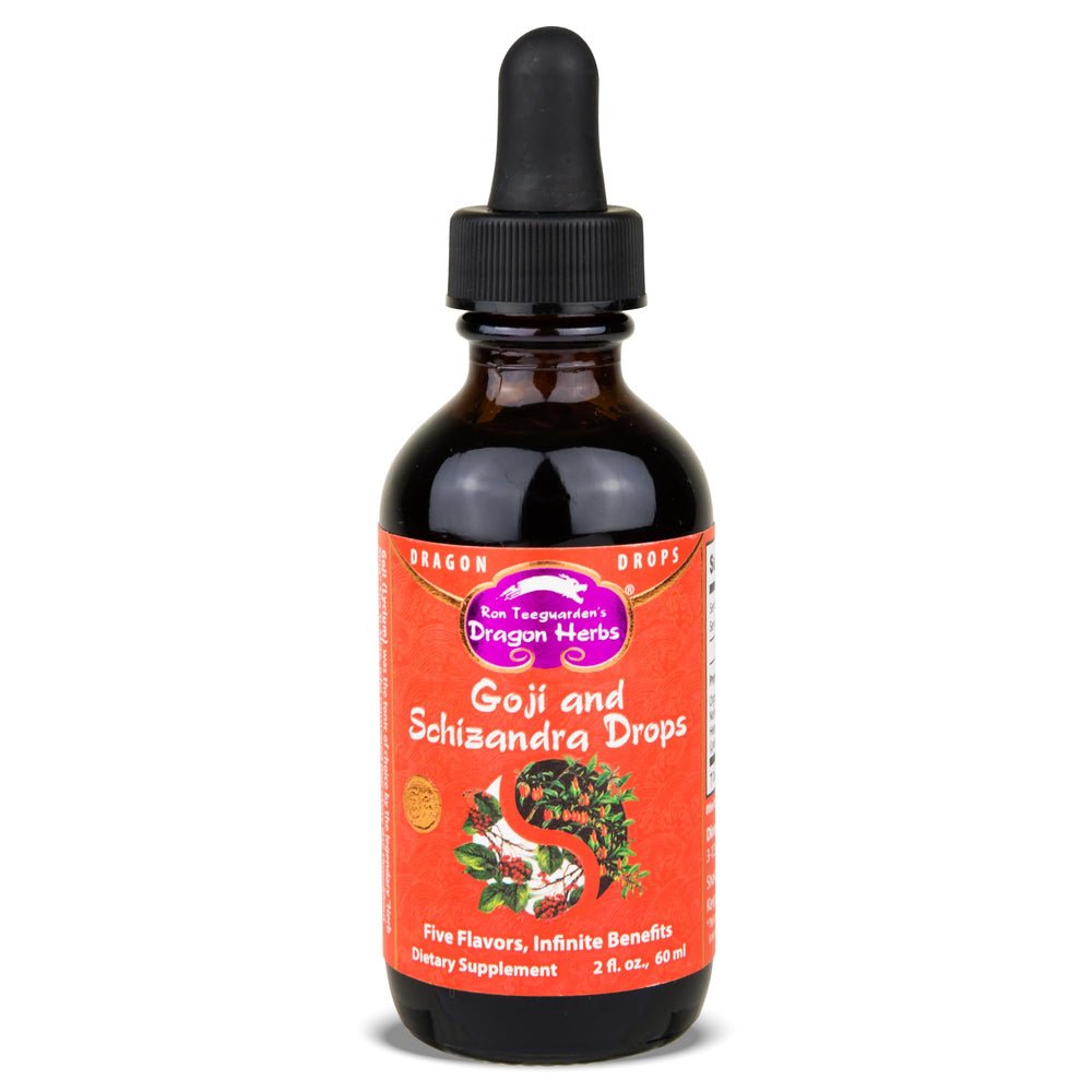 Dragon Herbs Goji-Schizandra Drops bottle for daily vitality.