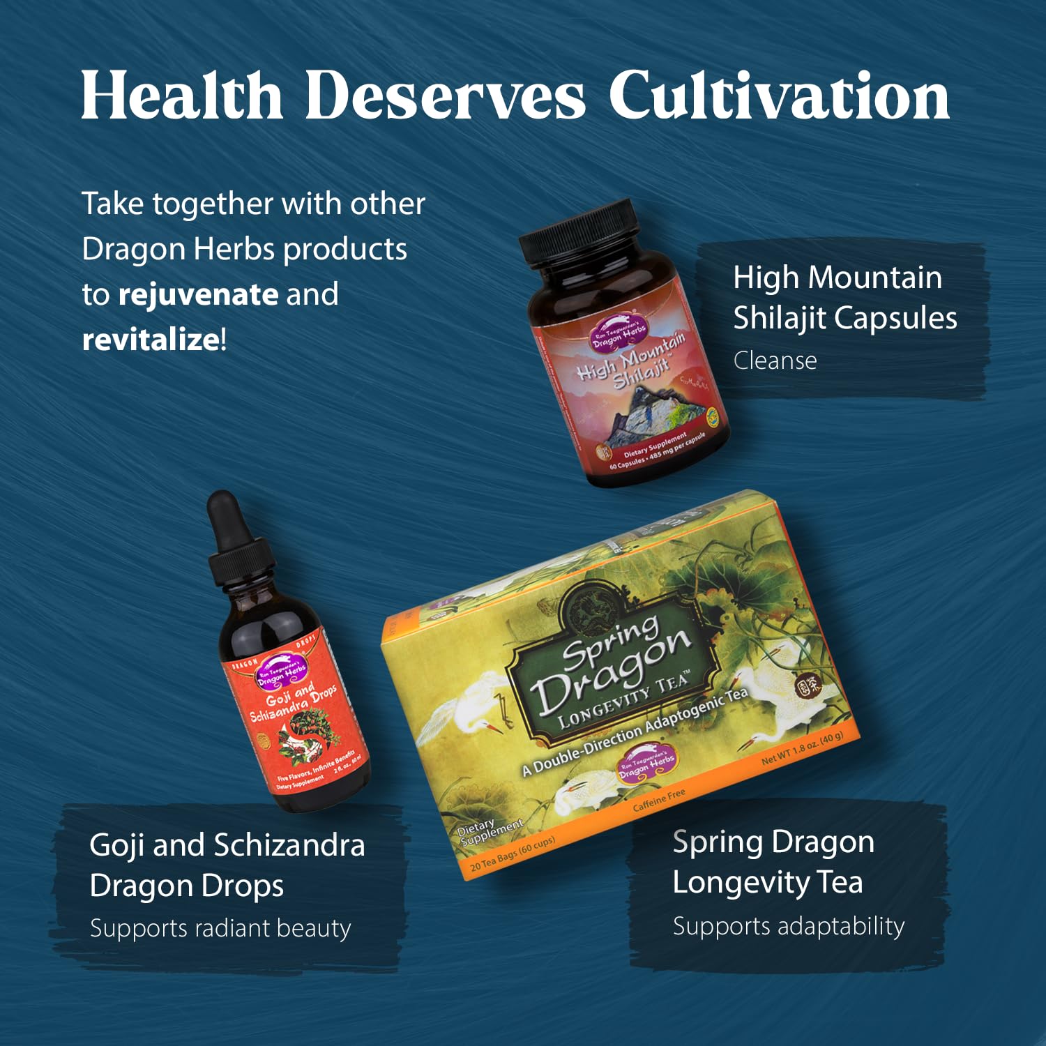Dragon Herbs He Shou Wu hair health visual suggesting vitality and aging support