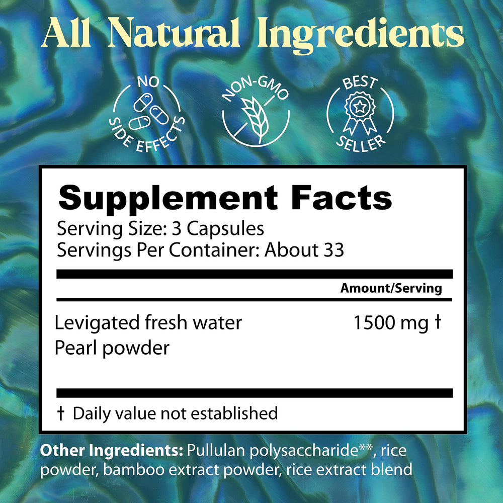Dragon Herbs Pearl Powder capsules in hand for simple daily supplementation.