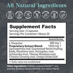 Dragon Herbs Tao in a Bottle label close-up emphasizes natural ingredients and care