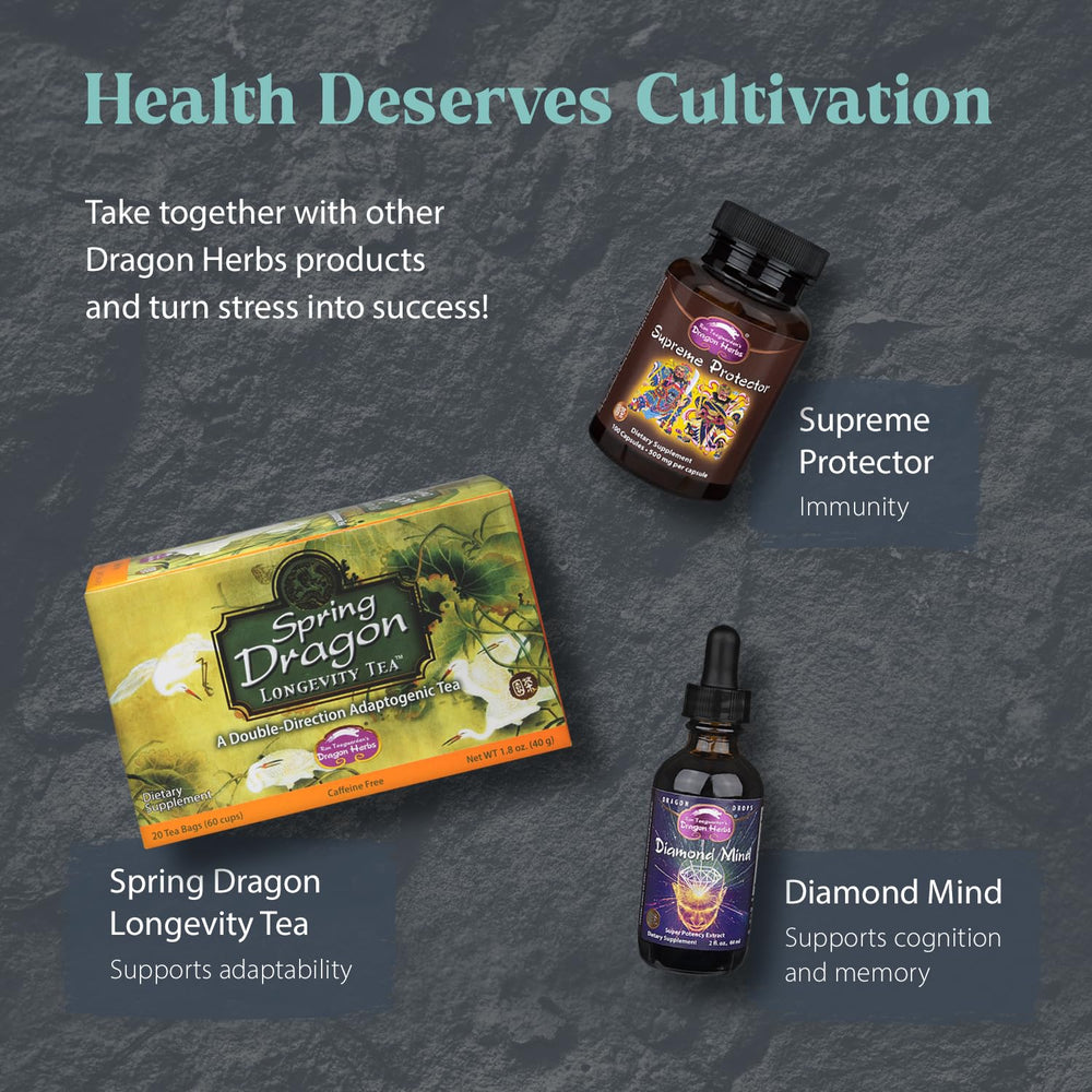 Dragon Herbs Tao in a Bottle packaging details highlight premium craftsmanship