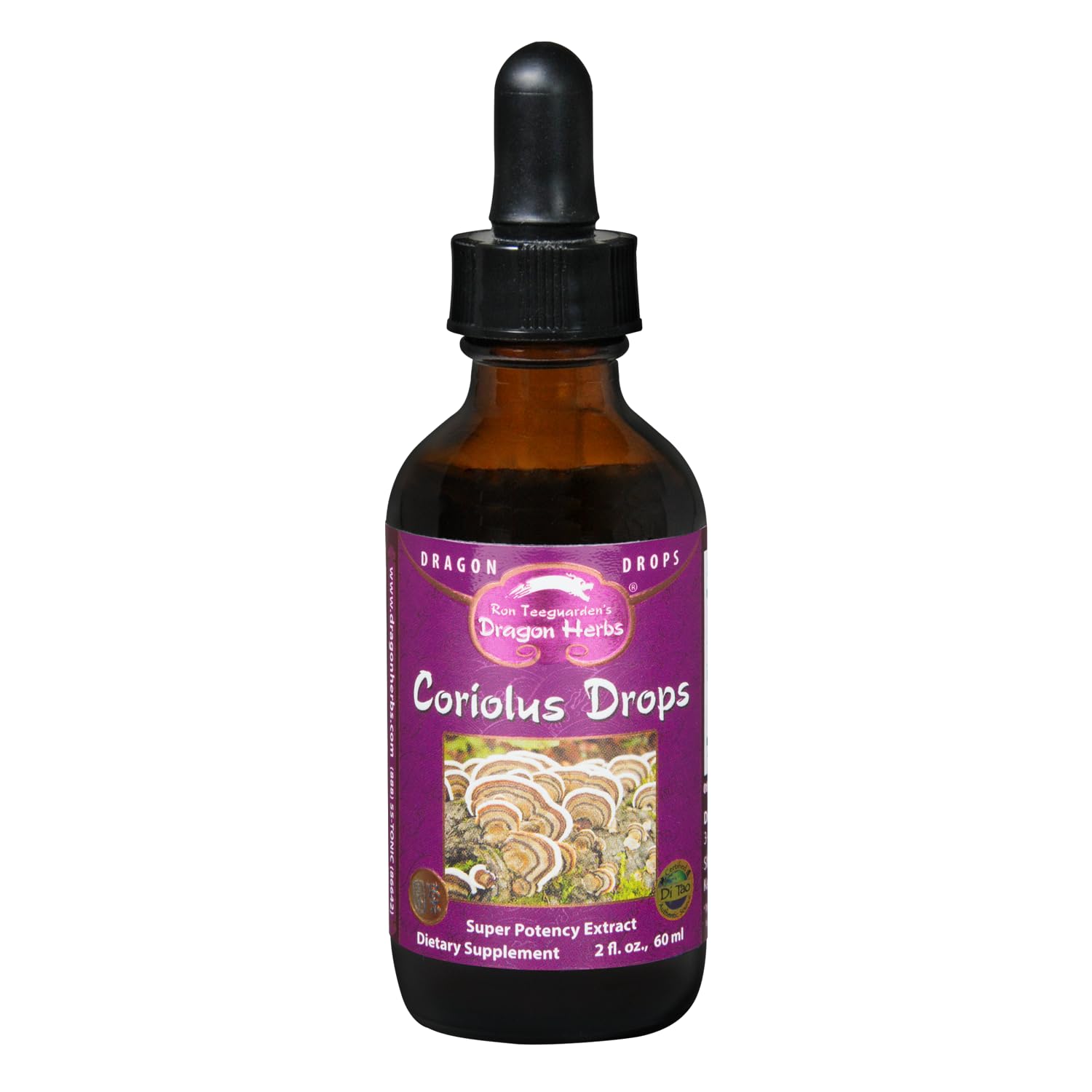 Dragon Herbs Turkey Tail drops bottle-pour: fast-dissolving tincture for daily use.