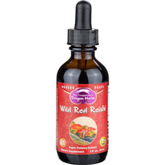 Dragon Herbs Wild Red Reishi Drops bottle for daily calm and balance.