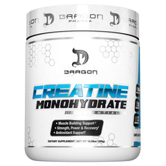 DRAGON PHARMA Creatine Monohydrate bottle for lean muscle support.