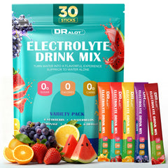 Dralot Juicy Splash packet dissolving in water for quick on-the-go hydration.
